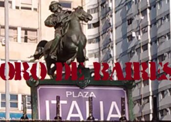 El monumento a Giuseppe Garibaldi en Plaza Italia