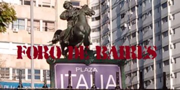 El monumento a Giuseppe Garibaldi en Plaza Italia