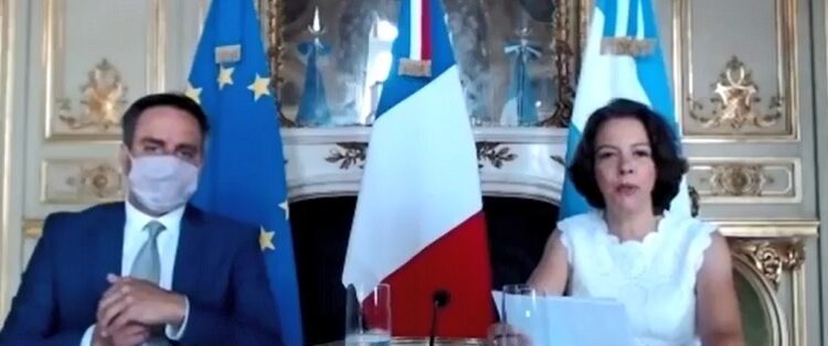 Cambio climático. Encuentro virtual con el Ministro de Ambiente Juan Cabandié, la Embajadora francesa Claudia Scherer-Effosse, y otras autoridades