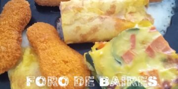 Patitas de pollo con guarniciones doradas