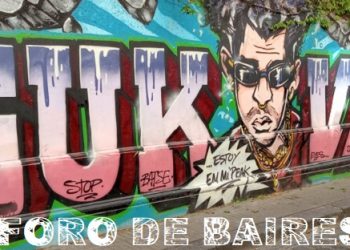 El Graffiti en el Pasaje Santa Rosa que homenajea al cantante Bad Bunny con «Estoy en mi Peak»