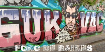 El Graffiti en el Pasaje Santa Rosa que homenajea al cantante Bad Bunny con «Estoy en mi Peak»