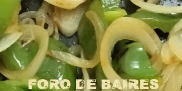 Salteado de morrones o pimientos y cebolla, ideal para Teresa que está apurada