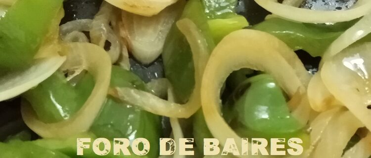 Salteado de morrones o pimientos y cebolla, ideal para Teresa que está apurada