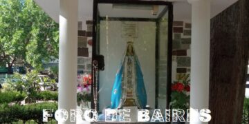 La imagen de Nuestra Señora de Itatí en la pequeña capilla de Plaza Almagro