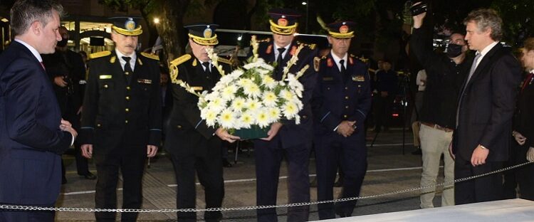 Miguel y D’Alessandro inauguraron el Monumento a los Policías y Bomberos de la Ciudad Caídos en cumplimiento del deber