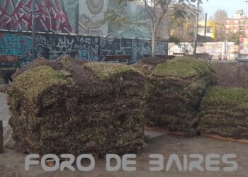 El Parque Ferroviario está probando el sistema de riego con nuevos paneles de césped