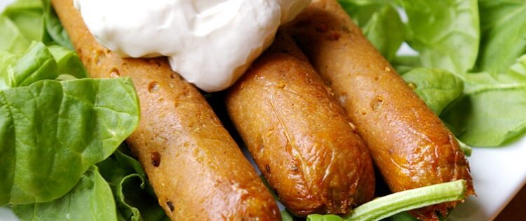 Salchichas condimentadas veganas