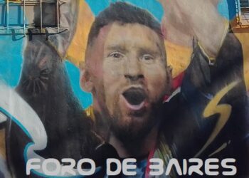 El mural de Lionel Messi ubicado en Gorriti y Pasaje Darwin