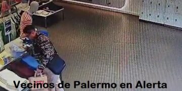 Un delincuente entra a un negocio de Palermo y roba con total impunidad