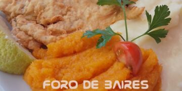 Marineras de pescado al limón con ensalada, o puré de papa y zapallo