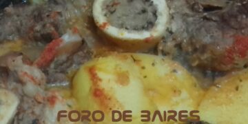 Osobuco estofado con papas, o carne de puchero a lo criollo