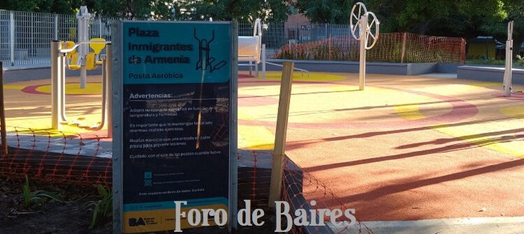 Se renovaron las postas de la «Plaza Inmigrantes de Armenia»