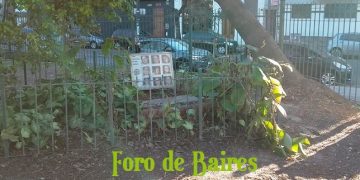 Un pequeño homenaje a víctimas de Cromañon se visualiza en la Plaza Inmigrantes de Armenia, en Palermo